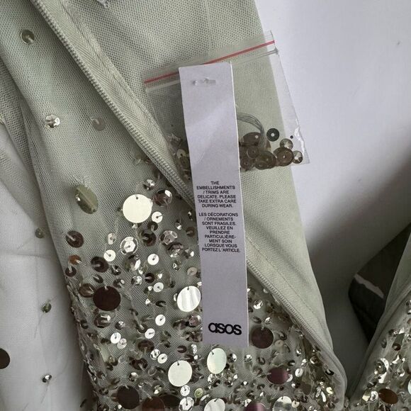 ASOS Fairytale Whimsigoth Sparkly Mirror Sequin Sheer Evening Prom Dress NWT - Picture 11 of 12